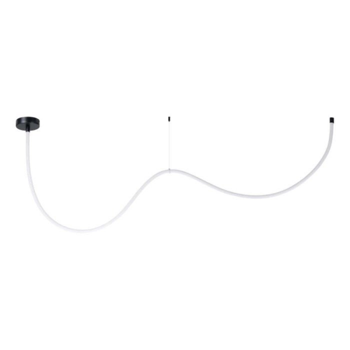 Lampada a sospensione a LED Eglo White Glowline RGB, 300 cm, con rosone nero.