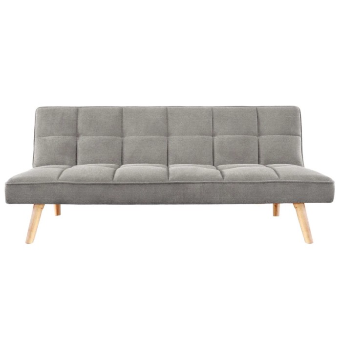 Divano letto in tessuto con struttura e gambe in legno 175x84x73 cm grigio