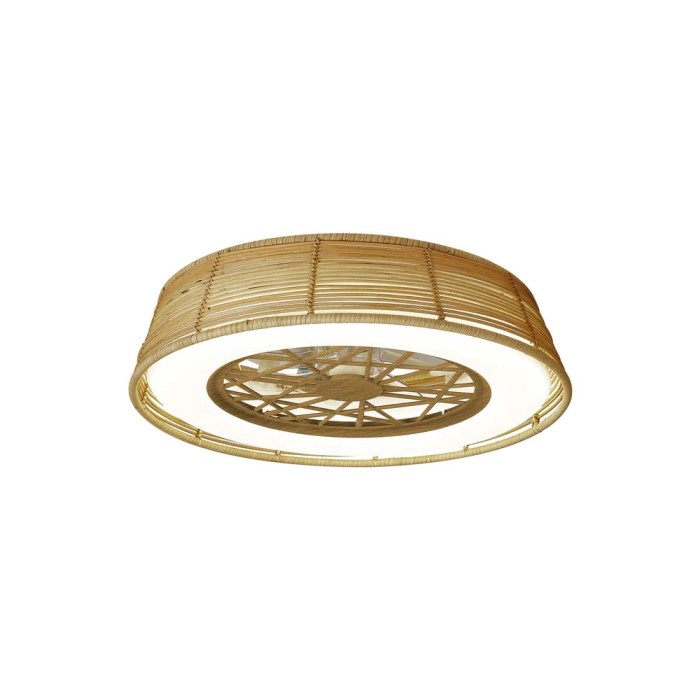 Plafoniera LED t.b.t. luminosa con cornice in materiali naturali.