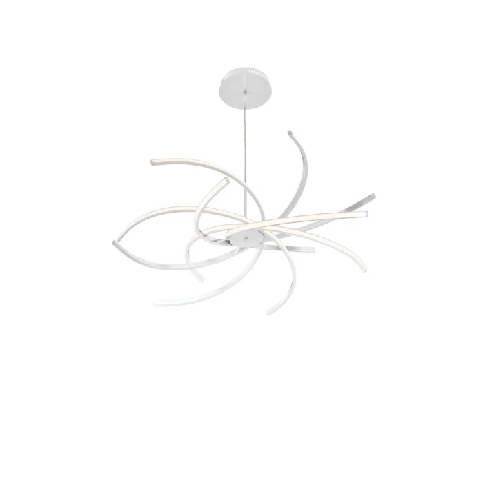 Plafoniere LED moderna t.b.t. con elementi curvi bianchi.