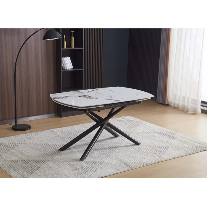 Tavolo allungabile da pranzo Astrid marmo bianco 140x90x76 cm