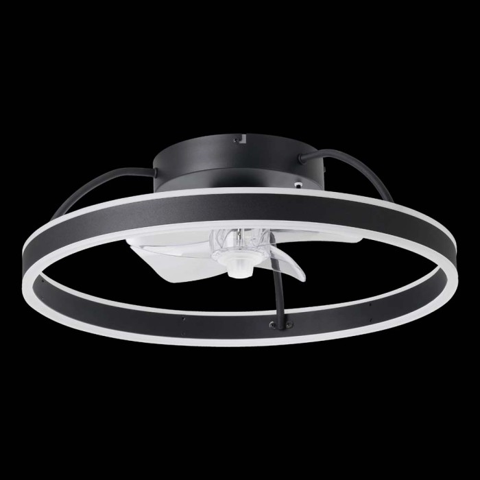 Plafoniere LED moderna: t.b.t. lampada da soffitto con ventilatore, nero/bianco.