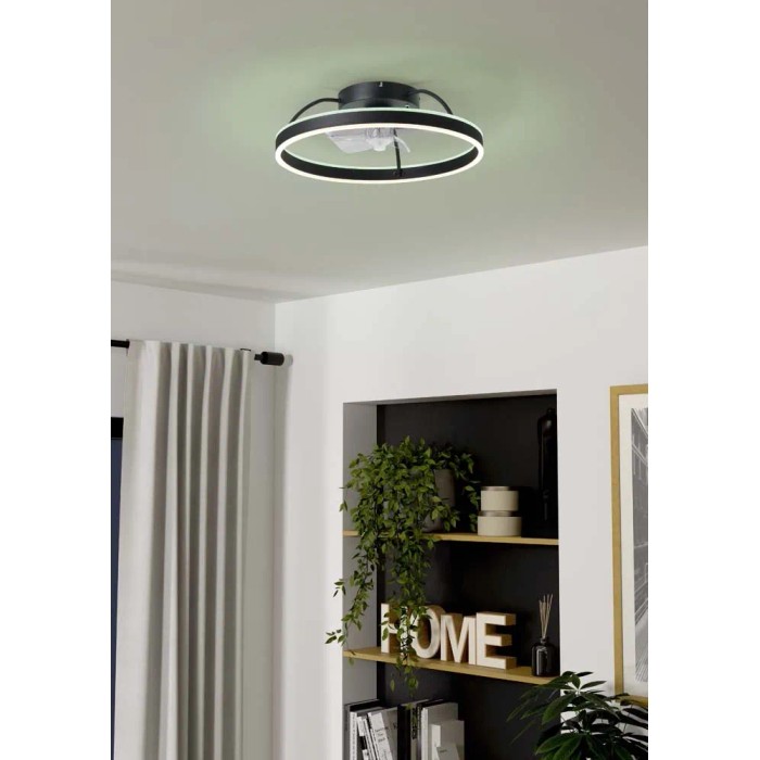 Plafoniera LED moderna t.b.t. con design ad anello per un'illuminazione elegante.