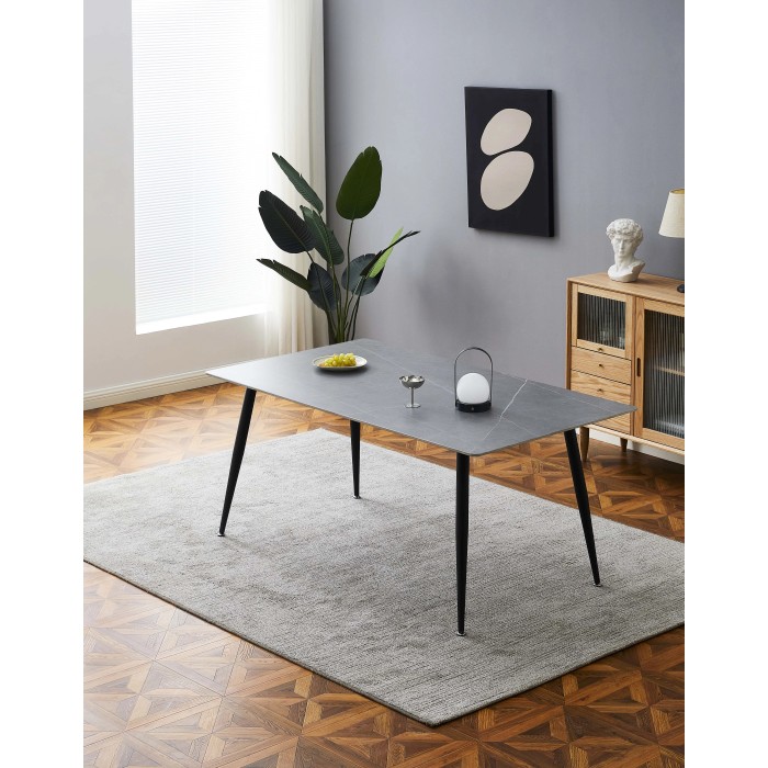 Tavolo da pranzo Mila cemento 160x90x75 cm