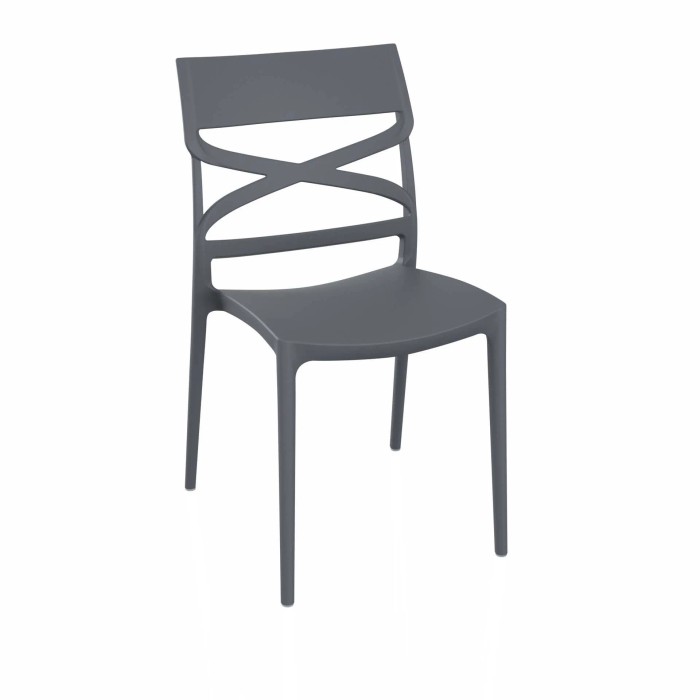 Sedia Flow 45x54x85 cm Grigio 4 pz