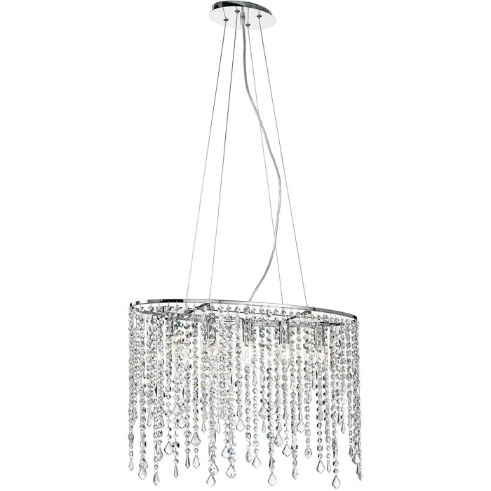 Elegante lampada a sospensione t.b.t. con scintillanti pendenti in cristallo per un'illuminazione di stile.