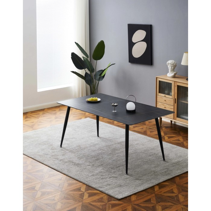 Tavolo da pranzo Mila nero 160x90x75 cm