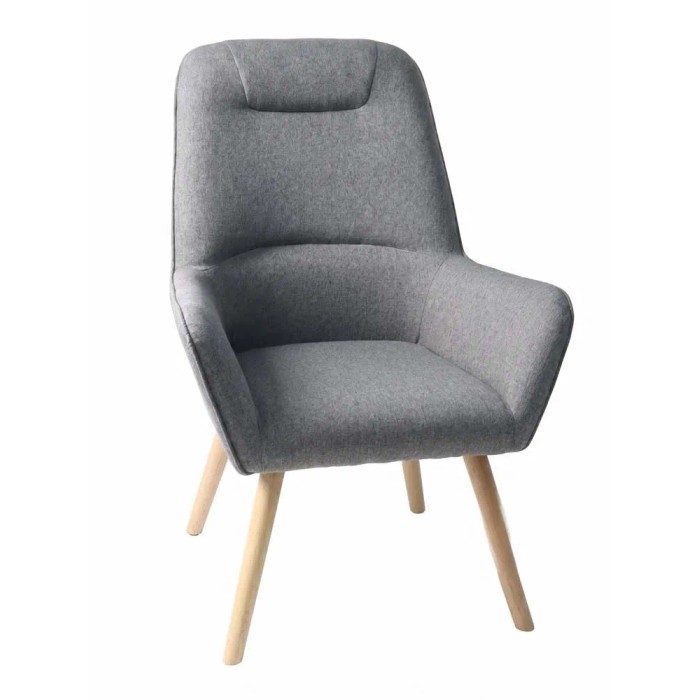Poltrona in tessuto con braccioli 75x72x85 cm grigio