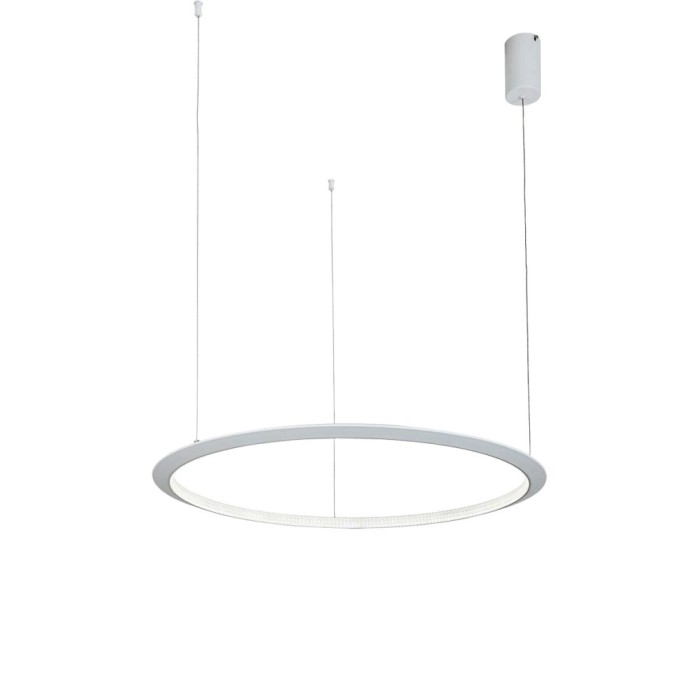 Moderna lampada a sospensione t.b.t. rotonda bianca per illuminazione elegante.