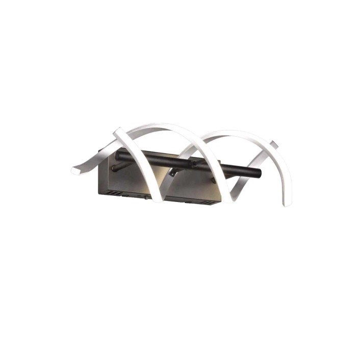 Applique Trio LED Sequence in alluminio spazzolato con design curvo.