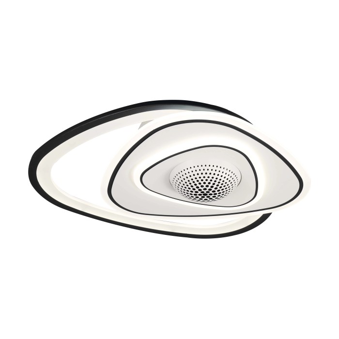 Plafoniera LED moderna in bianco e nero con design decorativo.