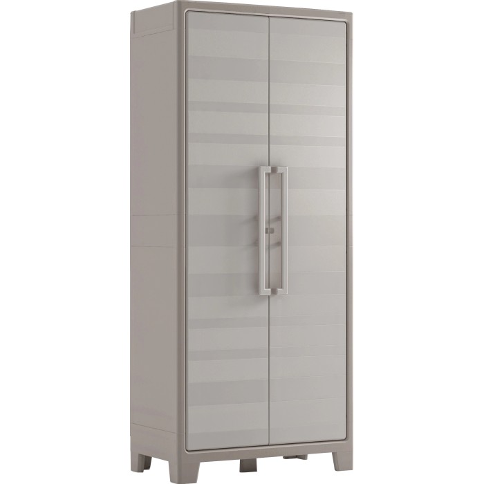 Armadio in plastica KIS Gulliver, beige sabbia, con 4 ripiani, alto 182 cm. Sistema di scaffalature per interni.