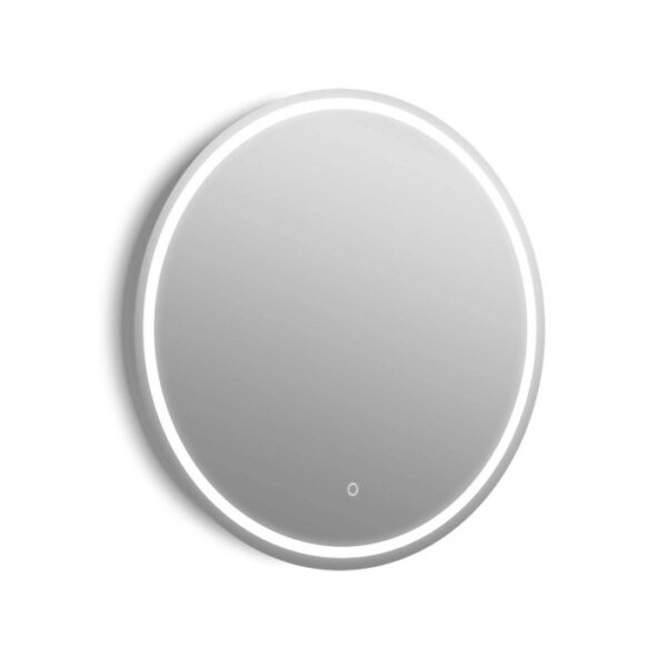 Specchiera t.b.t. rotonda con illuminazione LED per bagno o area trucco.