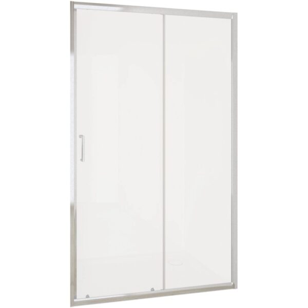 Box doccia t.b.t. con porta scorrevole e telaio in metallo.