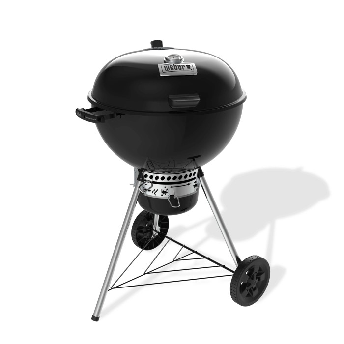 Barbecue a carbone Weber Master-Touch Premium E-5770 nero con termometro sul coperchio e ruote.