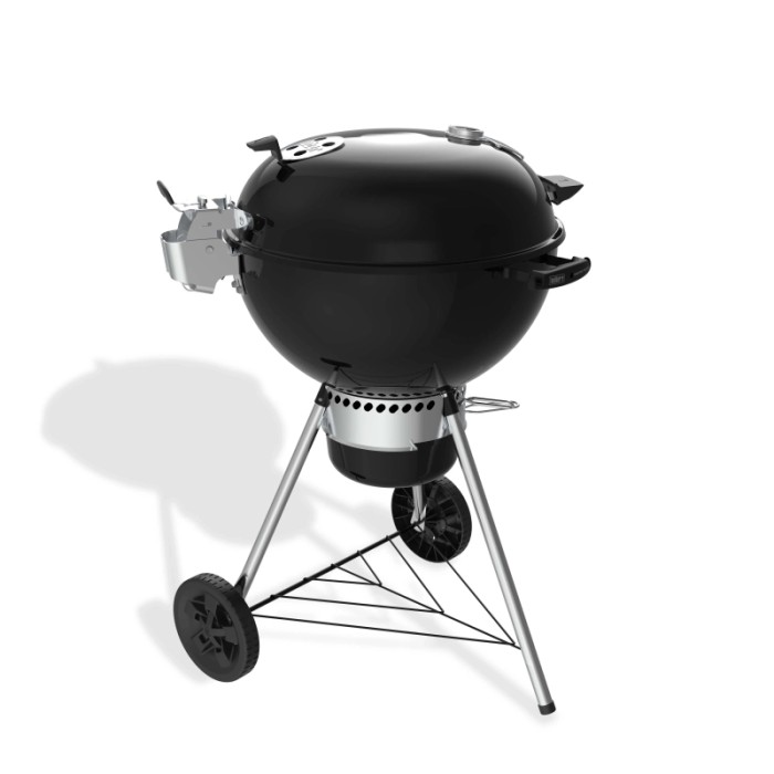 Barbecue a carbonella Weber Master-Touch Premium E-5770 nero con termometro sul coperchio e ruote.