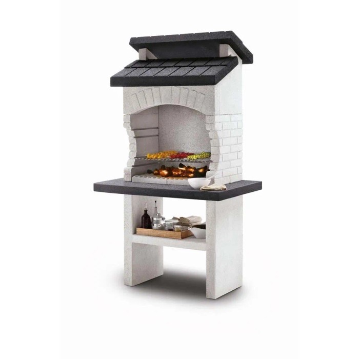 Barbecue a carbonella Palazzetti Olbia griglia 68x40 cm in cemento