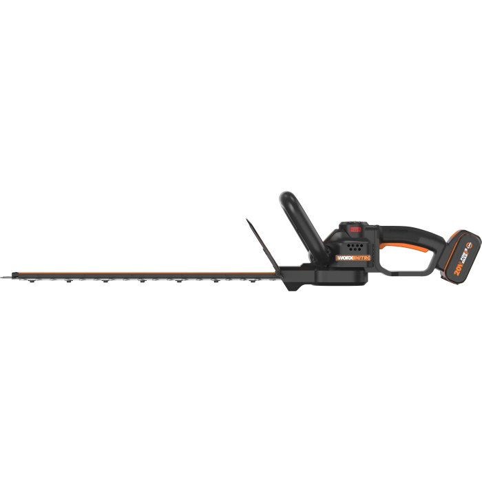 Tagliasiepi a batteria Worx Nitro WG263E, nero e arancione.