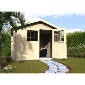 Casetta da giardino in legno Blockhaus Larissa sp. 28 mm H232xL317xP313 cm