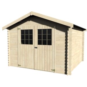 Casetta da giardino in legno Blockhaus Larissa sp. 28 mm H232xL317xP313 cm
