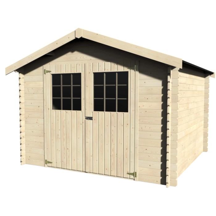 Casetta da giardino in legno Blockhaus Larissa sp. 28 mm H232xL317xP313 cm