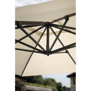 Ombrellone da giardino palo decentrato fusto antracite 3x3 m Ecrù