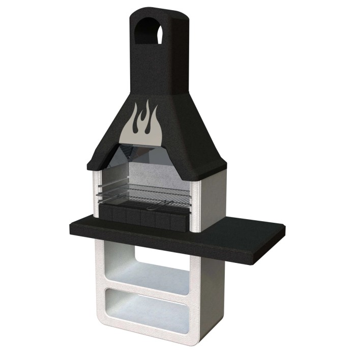 Barbecue in muratura Prometeo legna e carbonella griglia 67x40 cm
