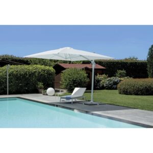 Ombrellone da giardino palo decentrato fusto antracite 3x3 m Bianco
