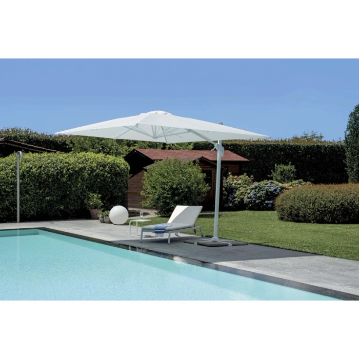 Ombrellone da giardino palo decentrato fusto antracite 3x3 m Bianco