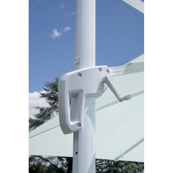 Ombrellone da giardino palo decentrato fusto antracite 3x3 m Bianco