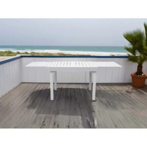 Tavolo allungabile da giardino in alluminio bianco 104-208x75 cm