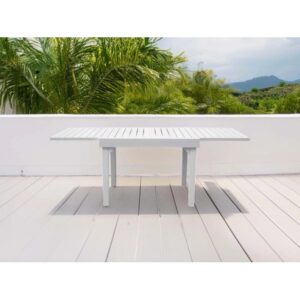 Tavolo allungabile da giardino in alluminio bianco 104-208x75 cm