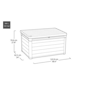 Baule da esterno Deco 100G 123x62x71 cm 380 l noce