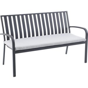 Panca da giardino Sheridon, 2 posti, alluminio, antracite/grigio chiaro con cuscino.
