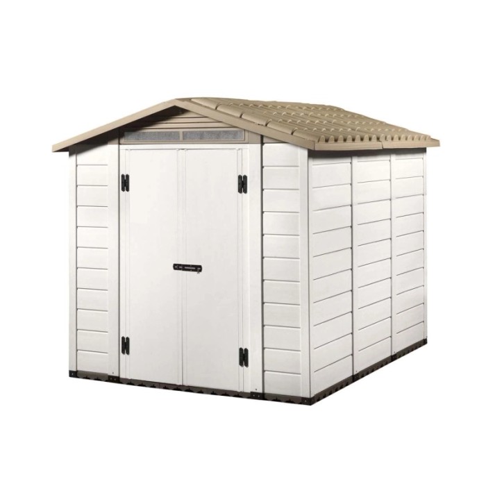 Casetta da giardino in PVC Tuscany 240 sp 20 mm bianco/tortora 6 m²