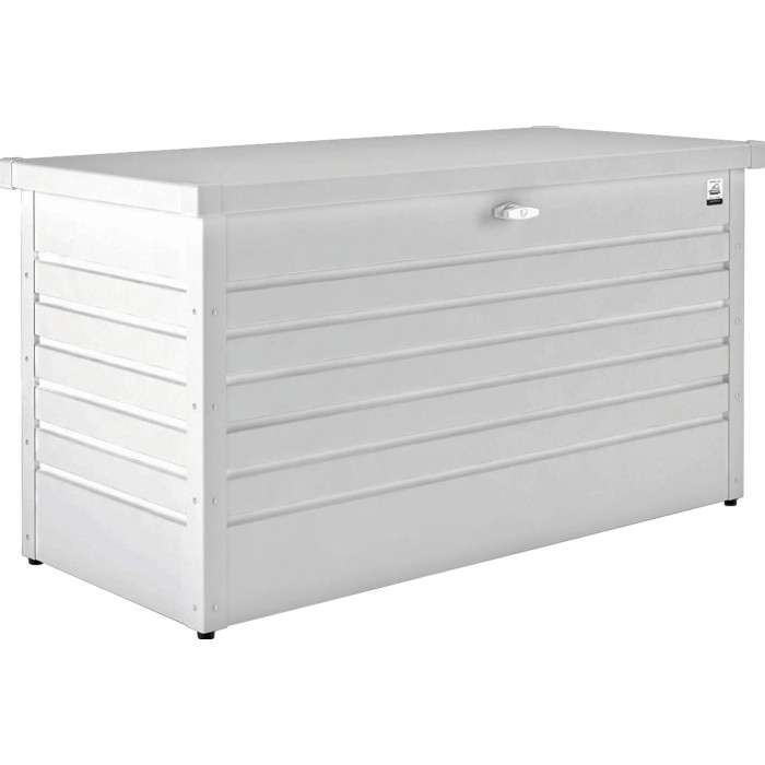 Box da esterno Biohort 130 bianca, 460 l per utensili da giardino.