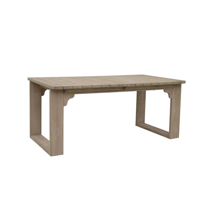 Tavolo da giardino rettangolare t.b.t. in legno chiaro, ideale per l'esterno.