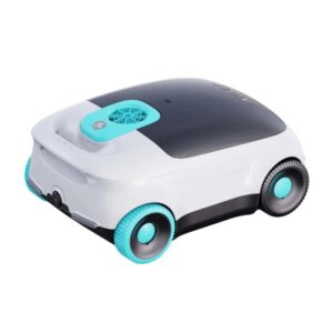Robot per piscina t.b.t. bianco e grigio con dettagli turchesi.