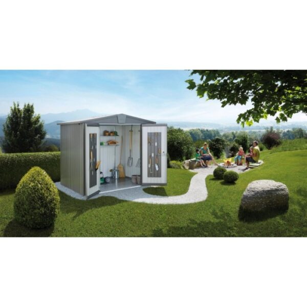Casetta da giardino Biohort in metallo Europa sp. 0,5 mm quarzo 3,5 m²