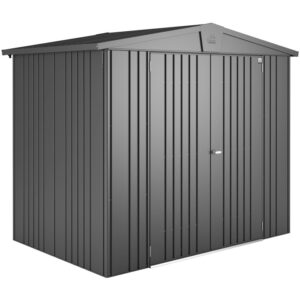 Casetta da giardino in metallo Biohort Europa, grigio scuro metallizzato, 3,5 m², con doppia porta.