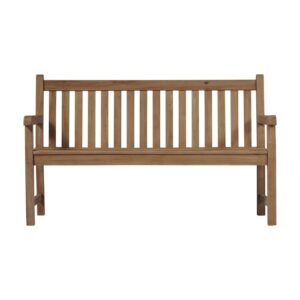 Panca in legno per giardino o terrazzo. Seduta robusta con schienale e braccioli.
