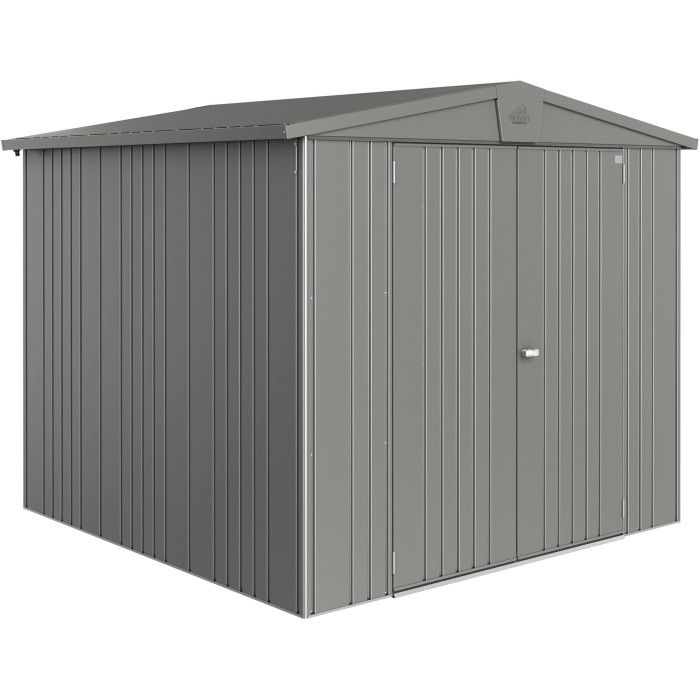 Casetta da giardino in metallo Biohort Europa, grigio quarzo metallizzato, 5,2 m².