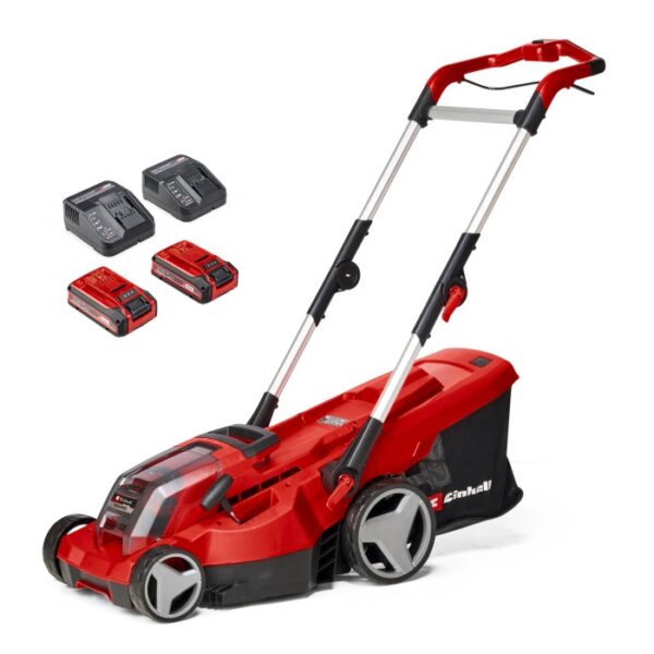 Tagliaerba a batteria Einhell Rasarro 36/36 con batterie e caricabatterie.