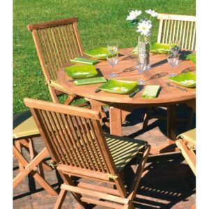 Tavolo allungabile da giardino tondo in teak 120/170x120 cm