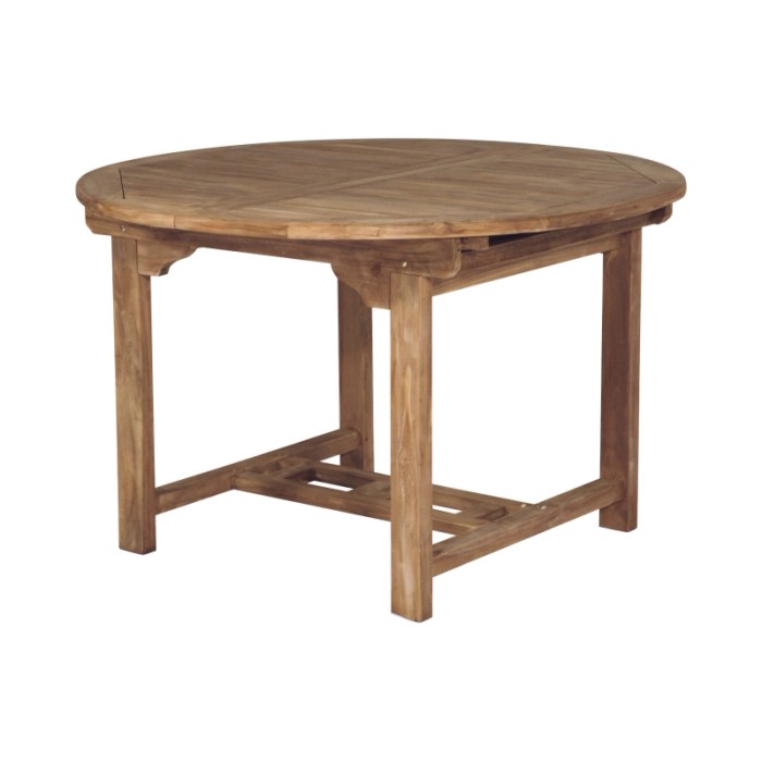 Tavolo allungabile da giardino tondo in teak 120/170x120 cm