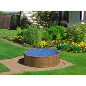 Piscina fuori terra rigida in acciaio legno Gre Ø 460 x H 120 cm c/filtro sabbia