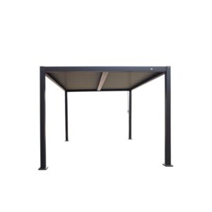 Gazebo moderno nero per il giardino.