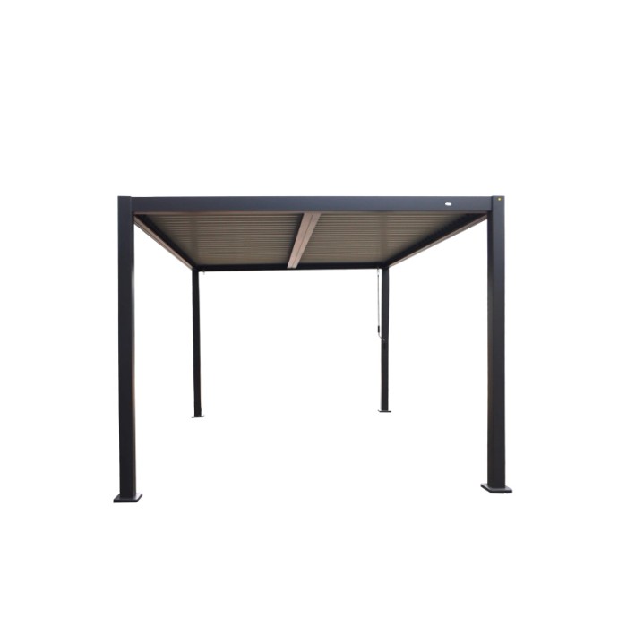 Gazebo moderno nero per il giardino.
