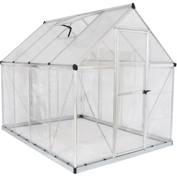 Serra Palram Canopia Hybrid 2.5 x 1.9, telaio argento, pareti chiare.