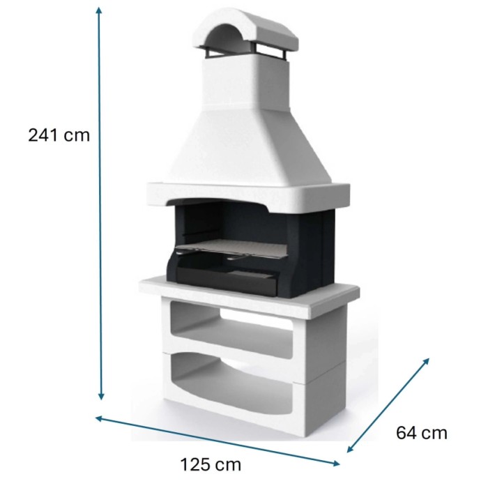Barbecue in muratura Salamanca con parafiamma Inox e griglia 77x45 cm